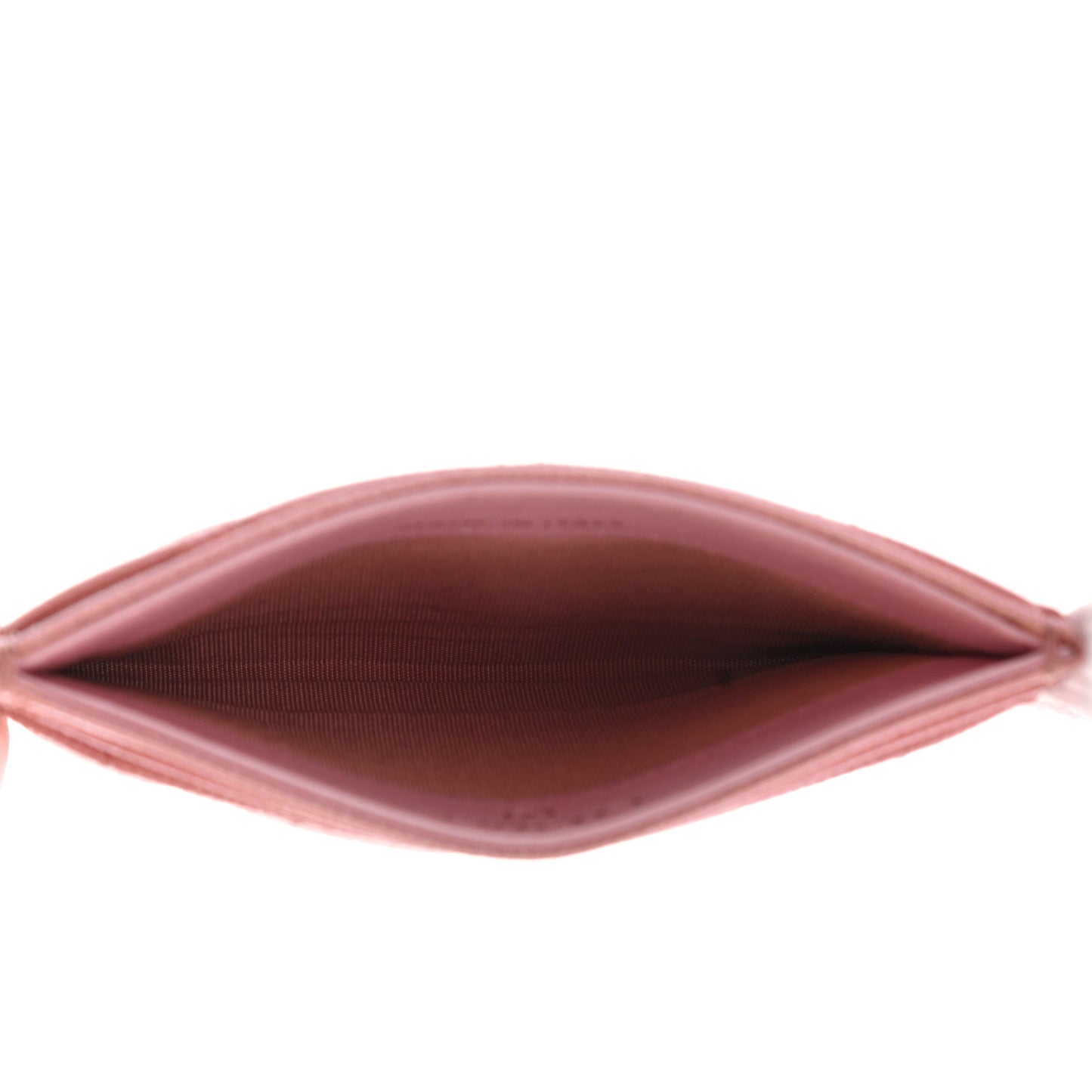 Iridescent Caviar Quilted Card Holder Rose Pink