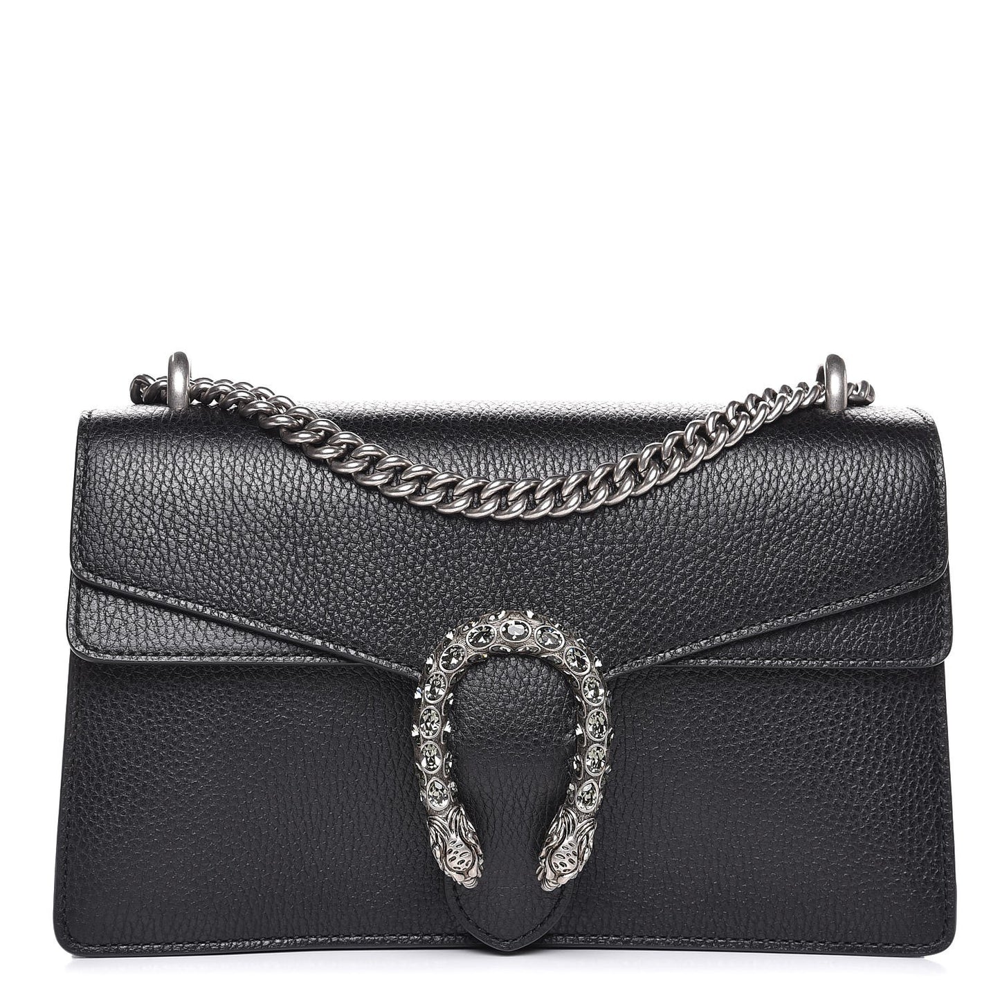 Pebbled Calfskin Small Dionysus Shoulder Bag Black