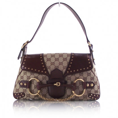 Gucci Monogram Horsebit Studded Flap Bag 1 of 10