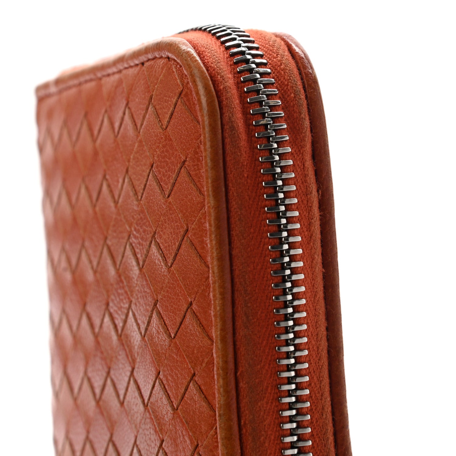 Bottega Veneta Nappa Intrecciato Zip Around Wallet Orange 14 of 16