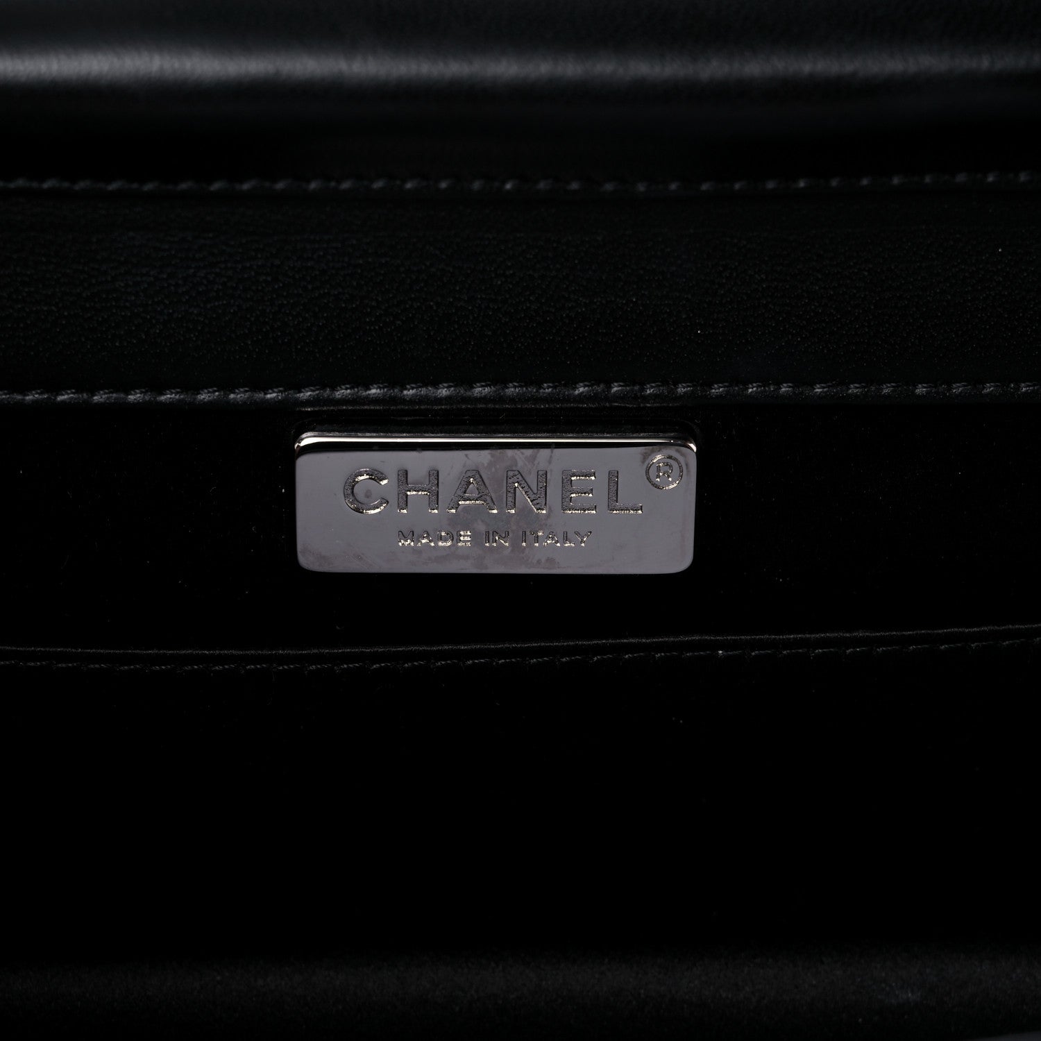 Chanel Crystal Suede Chain Evening Clutch Black Silver 5 of 17