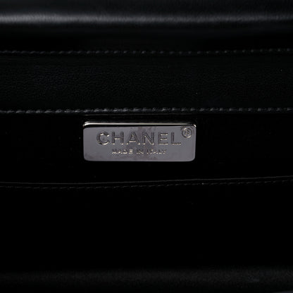 Chanel Crystal Suede Chain Evening Clutch Black Silver 5 of 17