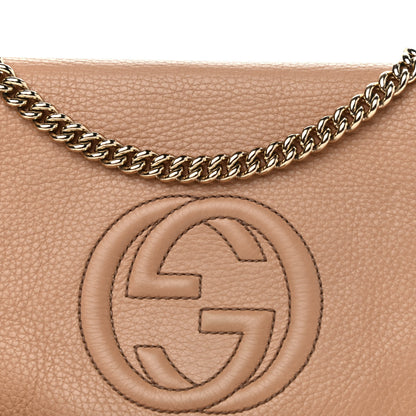 Gucci Pebbled Calfskin Medium Soho Flap Crossbody Camelia 8 of 18