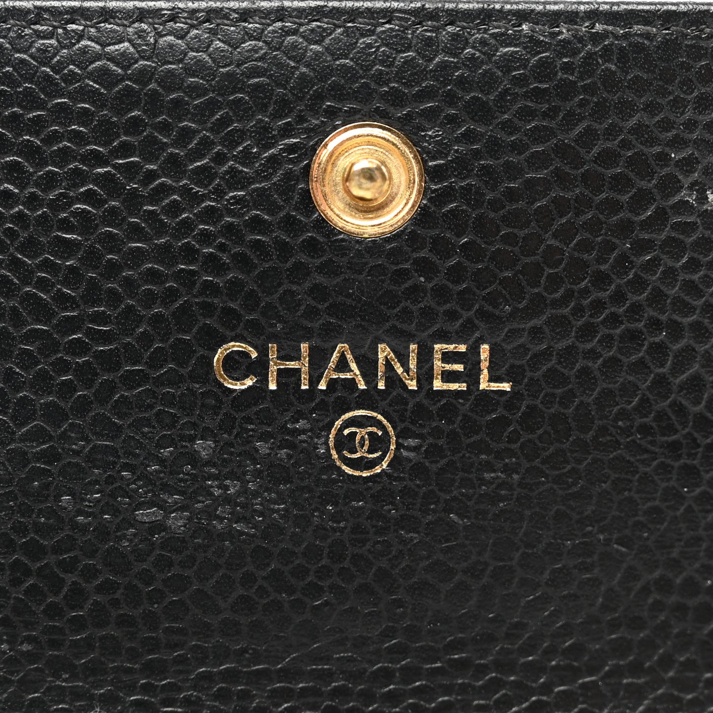Caviar Quilted Flap Card Holder Black