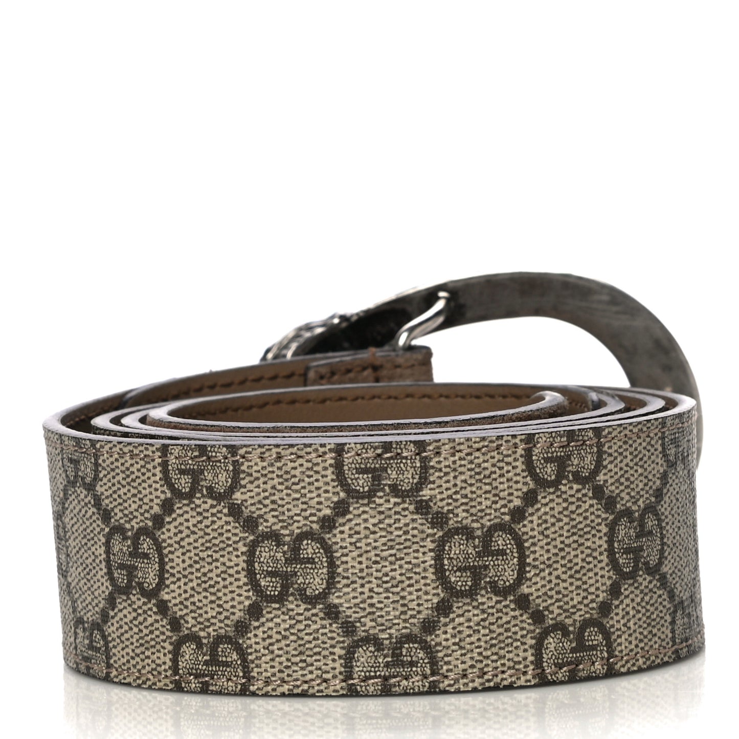GG Supreme Monogram Suede Dionysus 40mm Belt 95 38 Beige Taupe