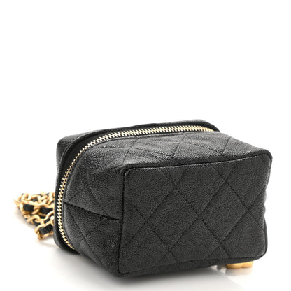 Chanel Caviar Quilted Mini Top Handle Vanity With Chain Black 4 of 11