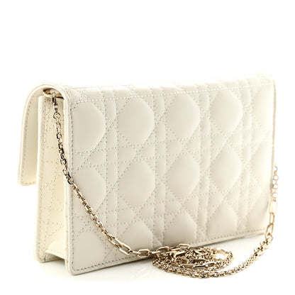 Christian Dior Lambskin Cannage My Dior Daily Pouch With Chain Latte 3 of 11