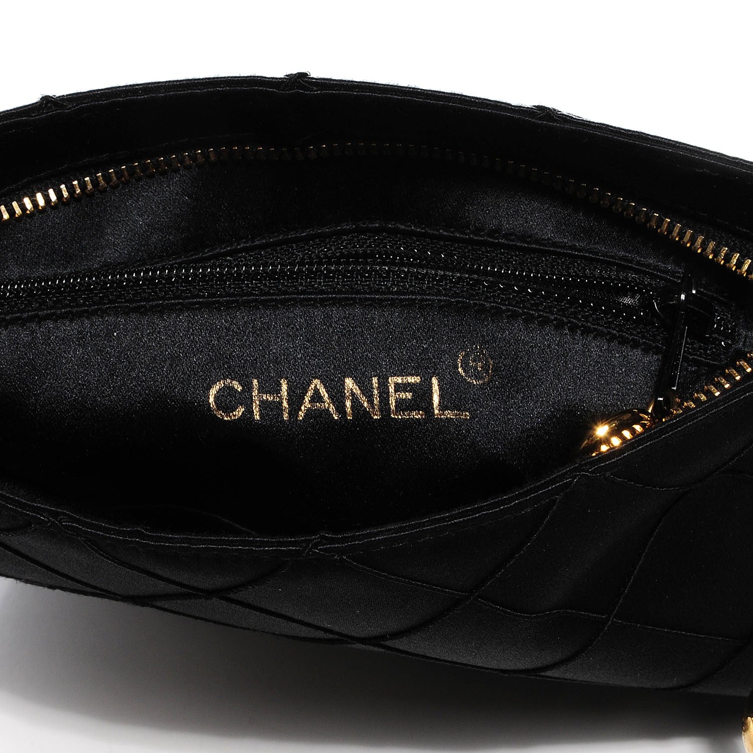 Chanel Satin Quilted Tassel Evening Bag Black 6 of 9
