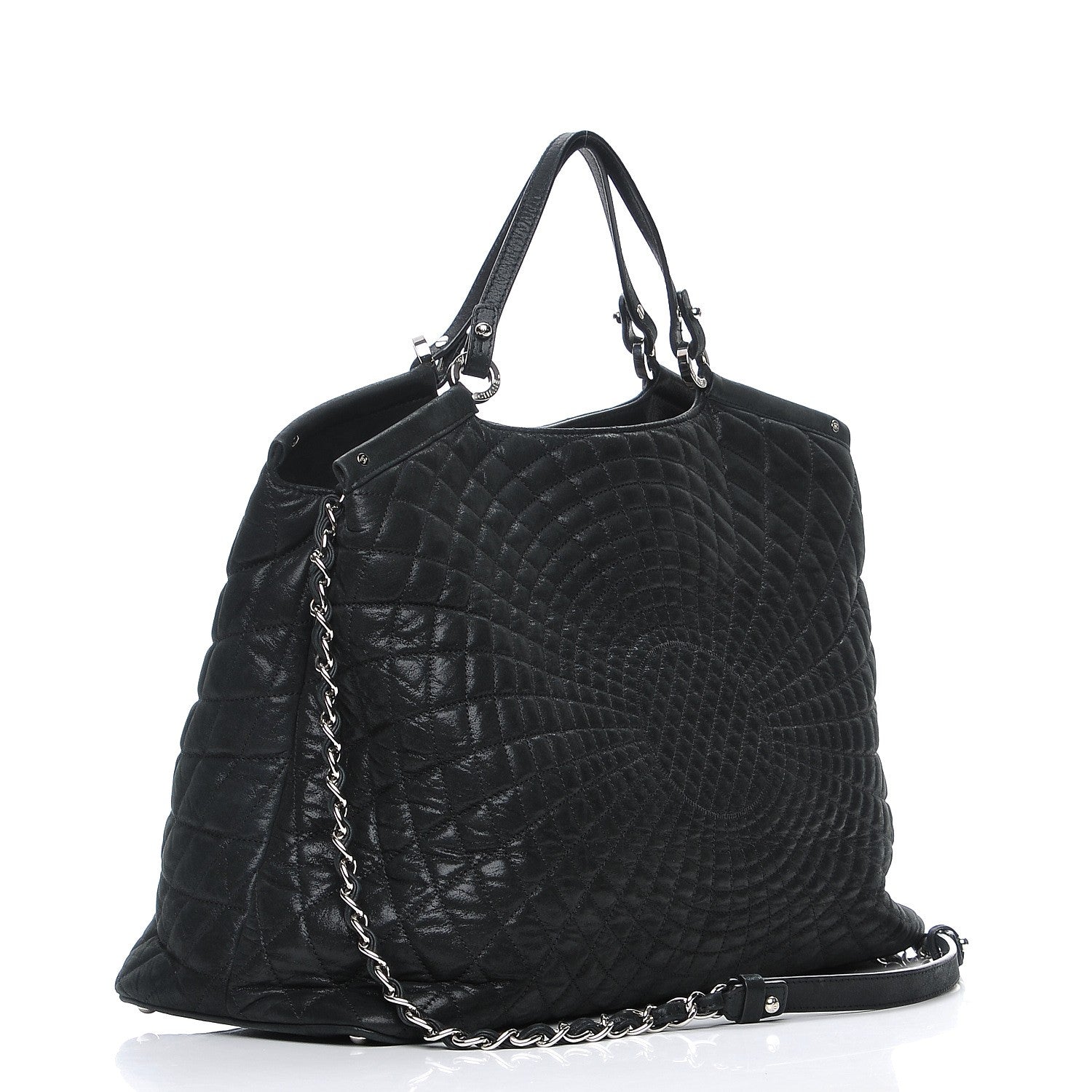 Chanel Iridescent Calfskin Large Sea Hit Tote Black 4 of 8