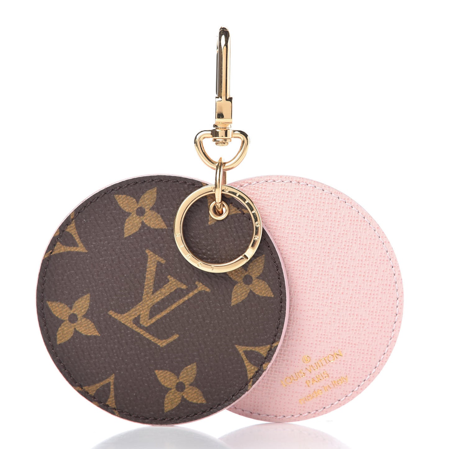 Monogram LV Mirror Bag Charm Key Holder Rose Ballerine