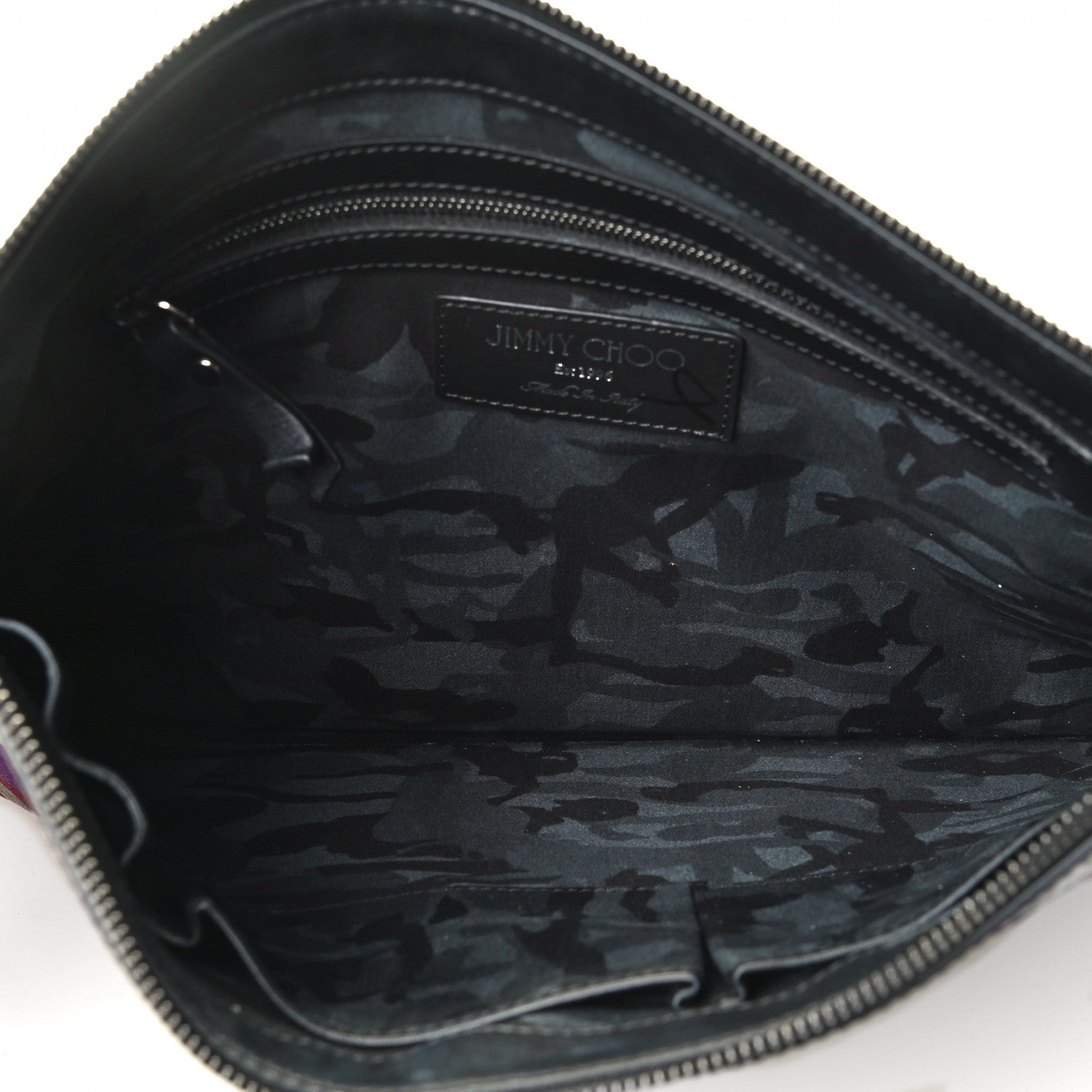 Jimmy Choo Spazzolato Velvet Star Applique Derek Document Holder Black 4 of 4