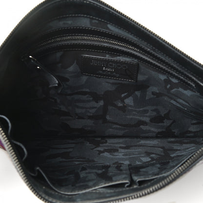 Jimmy Choo Spazzolato Velvet Star Applique Derek Document Holder Black 4 of 4