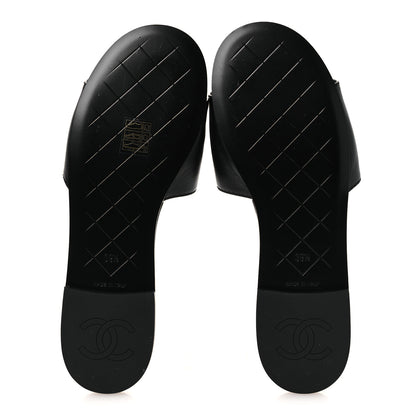 Chanel Lambskin Quilted Turnlock Flat Mules 39 Black 39.5 Black 7 of 11