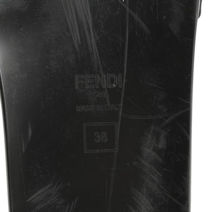 Fendi Satin FF Fendi Feel Slide Sandals 38 Tobacco Black 7 of 8
