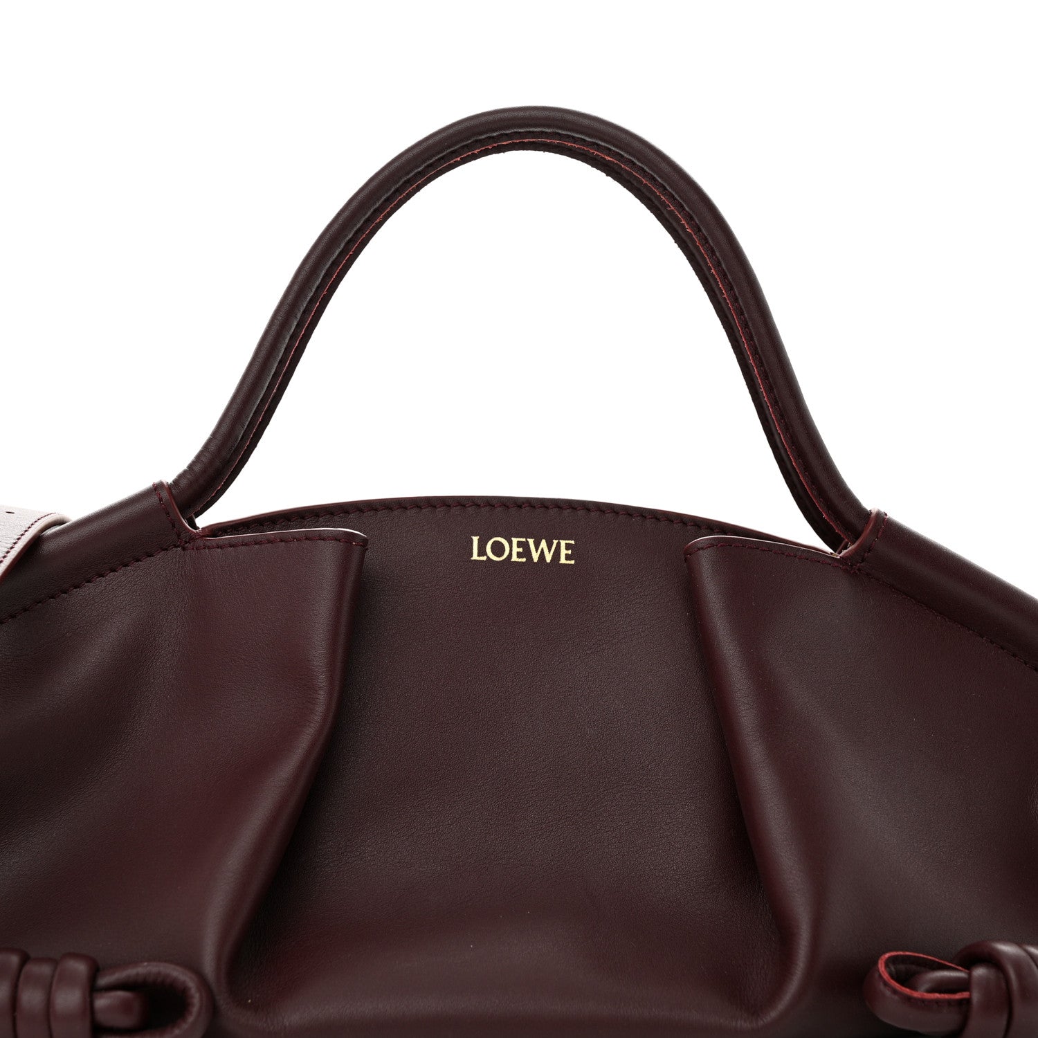 Loewe Shiny Nappa Calfskin Small Paseo Bag Burgundy 7 of 10