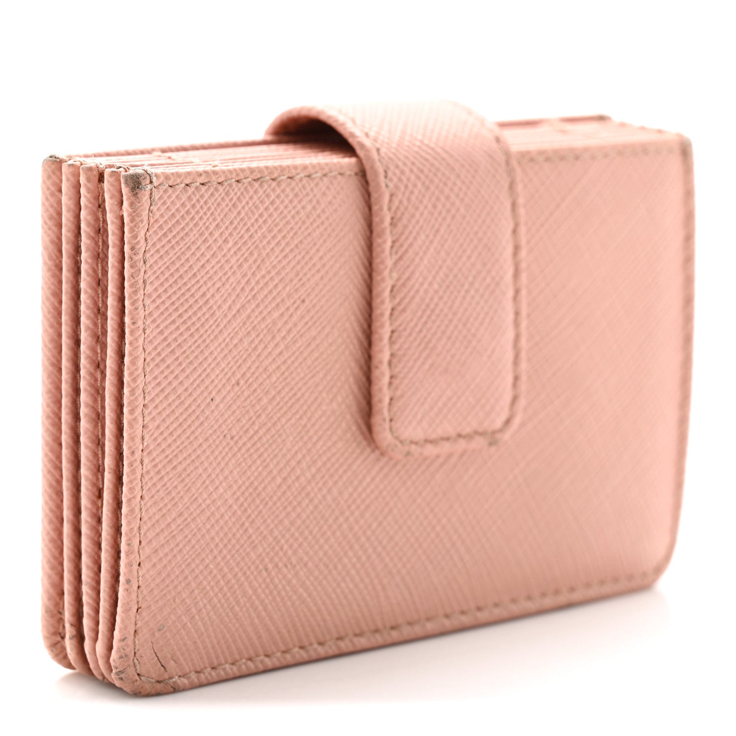 Prada Saffiano Metal Gusseted Card Holder Orchidea 2 of 11