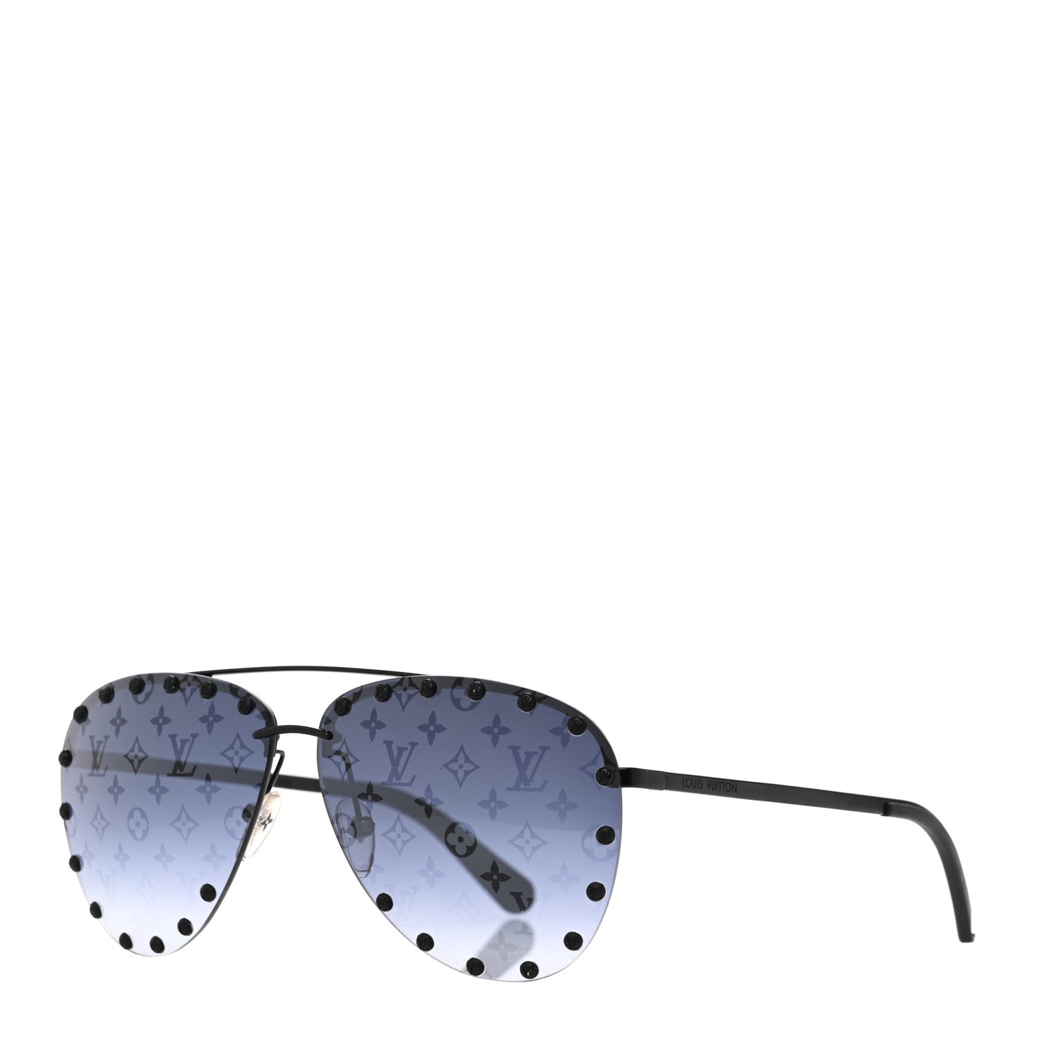Louis Vuitton Monogram The Party Aviator Sunglasses Z0973U Black 1 of 11