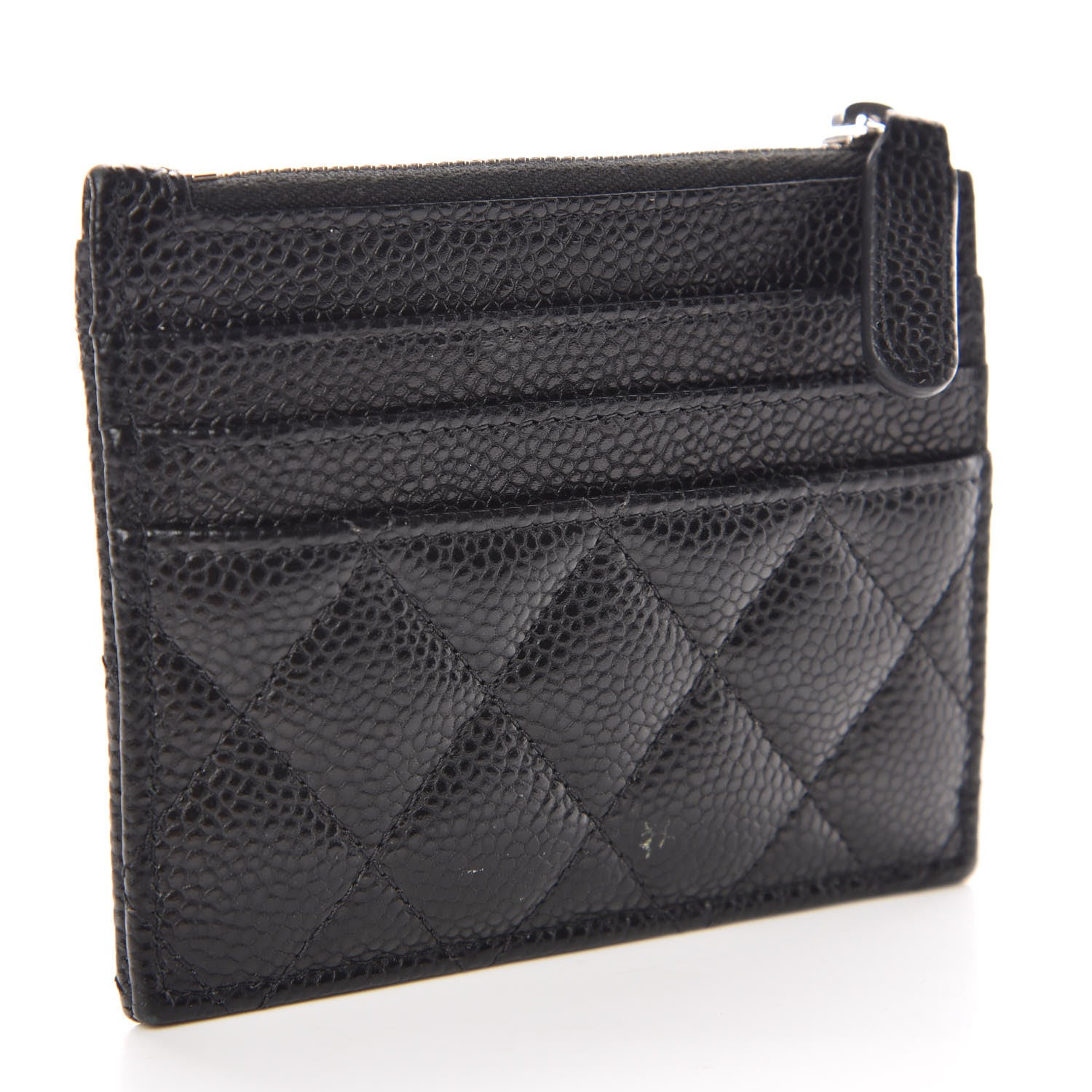 Chanel Caviar Quilted CC Zip Card Holder Black 3 of 9