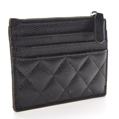 Chanel Caviar Quilted CC Zip Card Holder Black 3 of 9