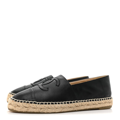 Chanel Lambskin CC Espadrilles 39 Black 3 of 9