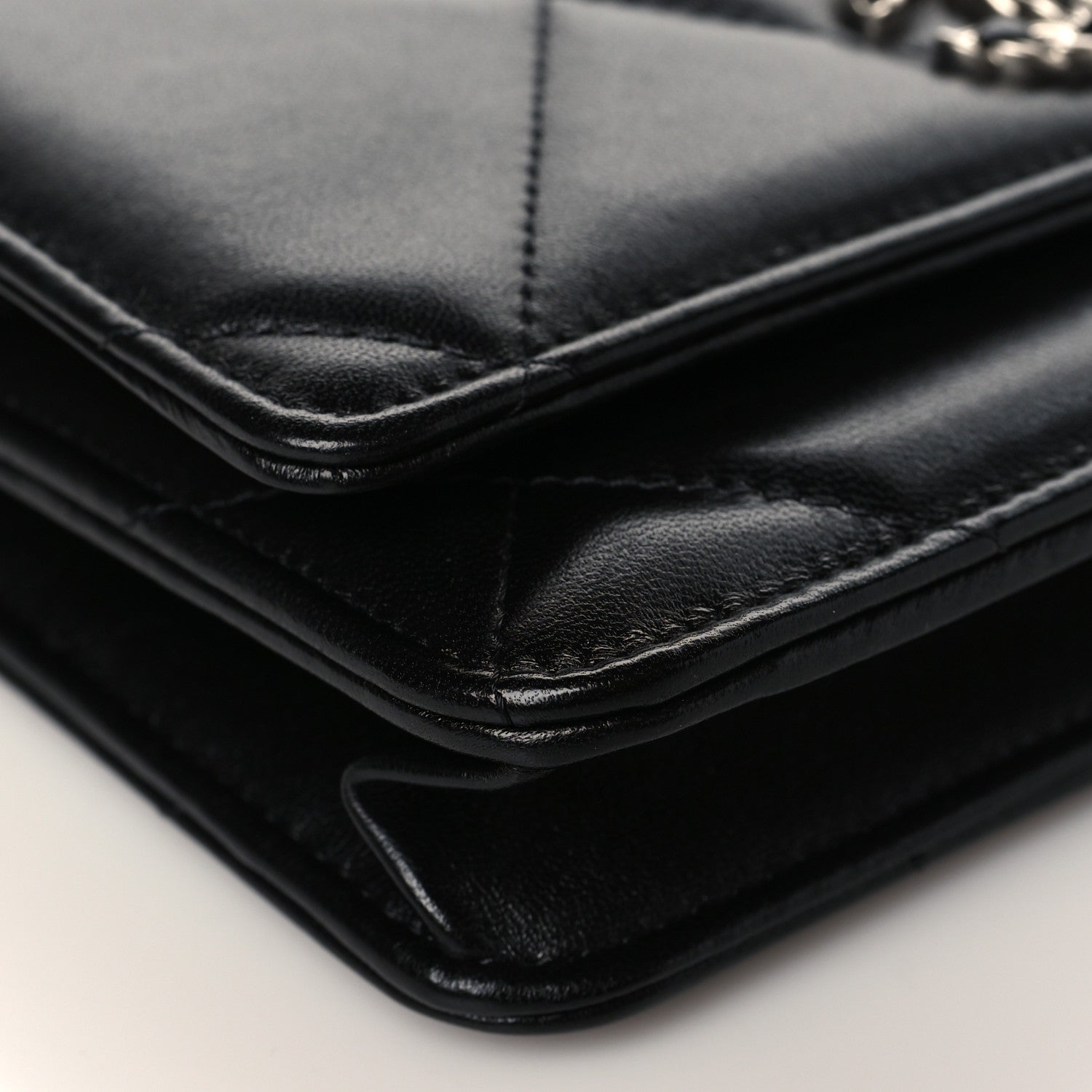 Chanel Lambskin Quilted Chanel 19 Wallet On Chain WOC Black 8 of 10