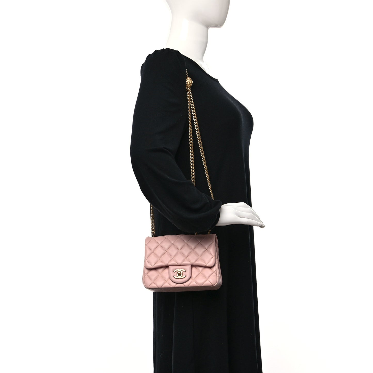 Lambskin Quilted Mini Sweet Camellia Flap Light Pink