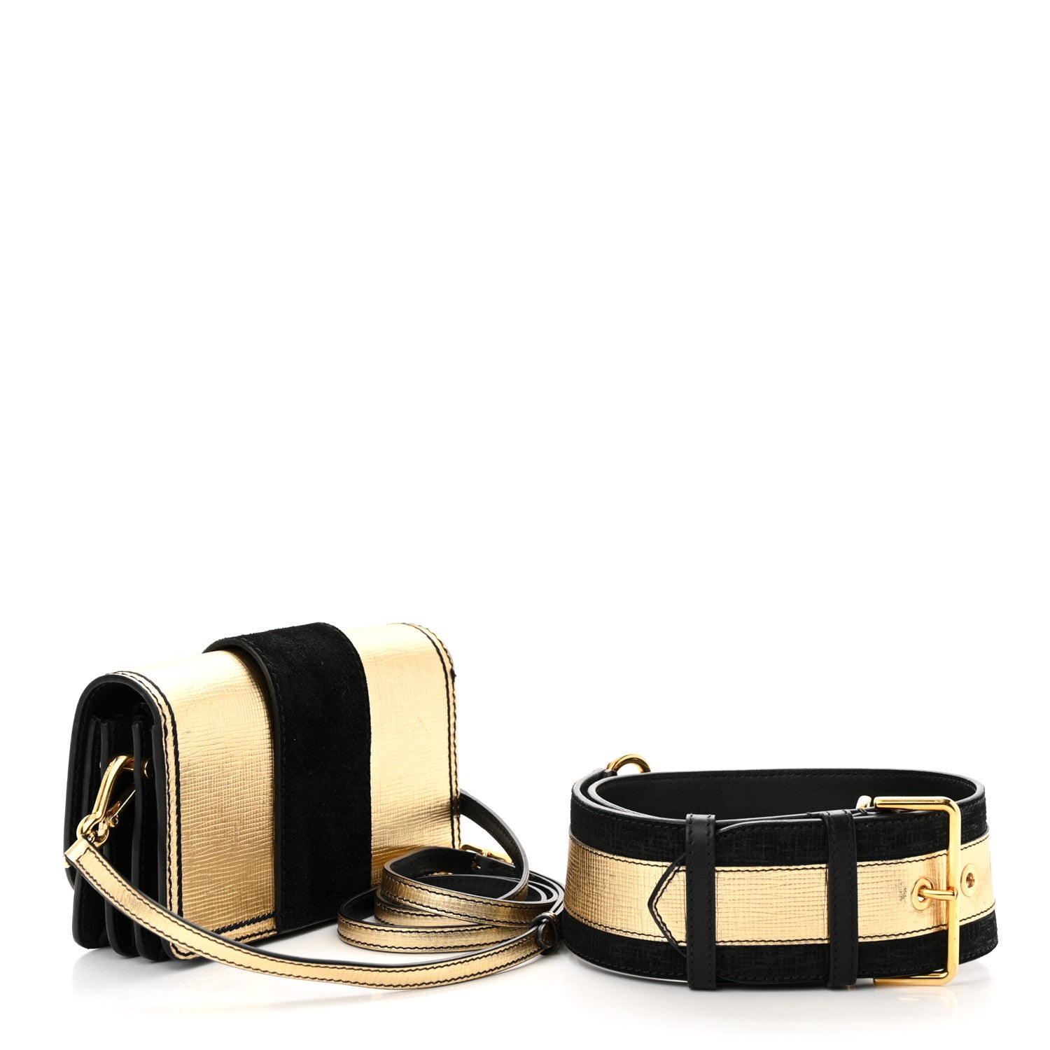 Burberry Metallic Calfskin Small Madison Buckle Bag Gold 3 of 15