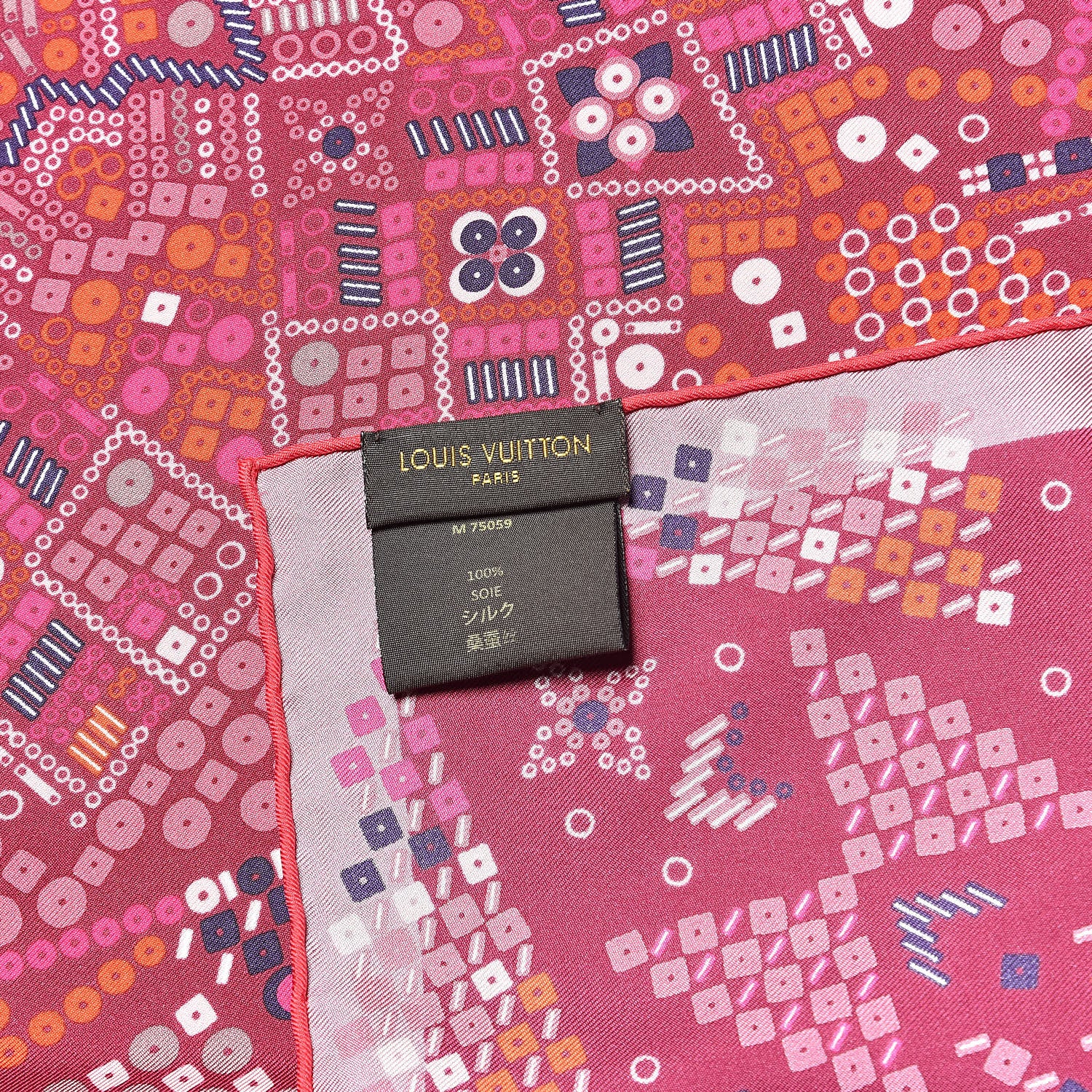 Louis Vuitton Silk Paradis Square Scarf Burgundy 3 of 3