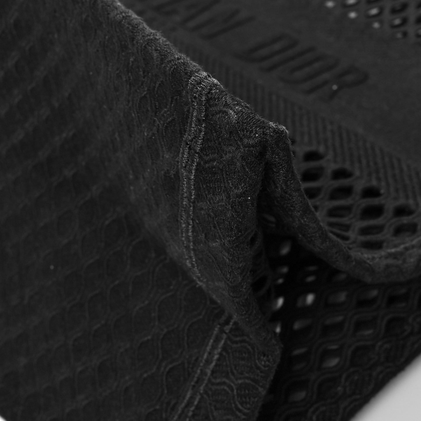 Mesh Embroidered Book Tote Black