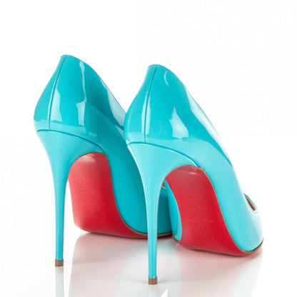 Christian Louboutin Patent Pigalle Follies 100 Pumps 38 Pacific 4 of 6