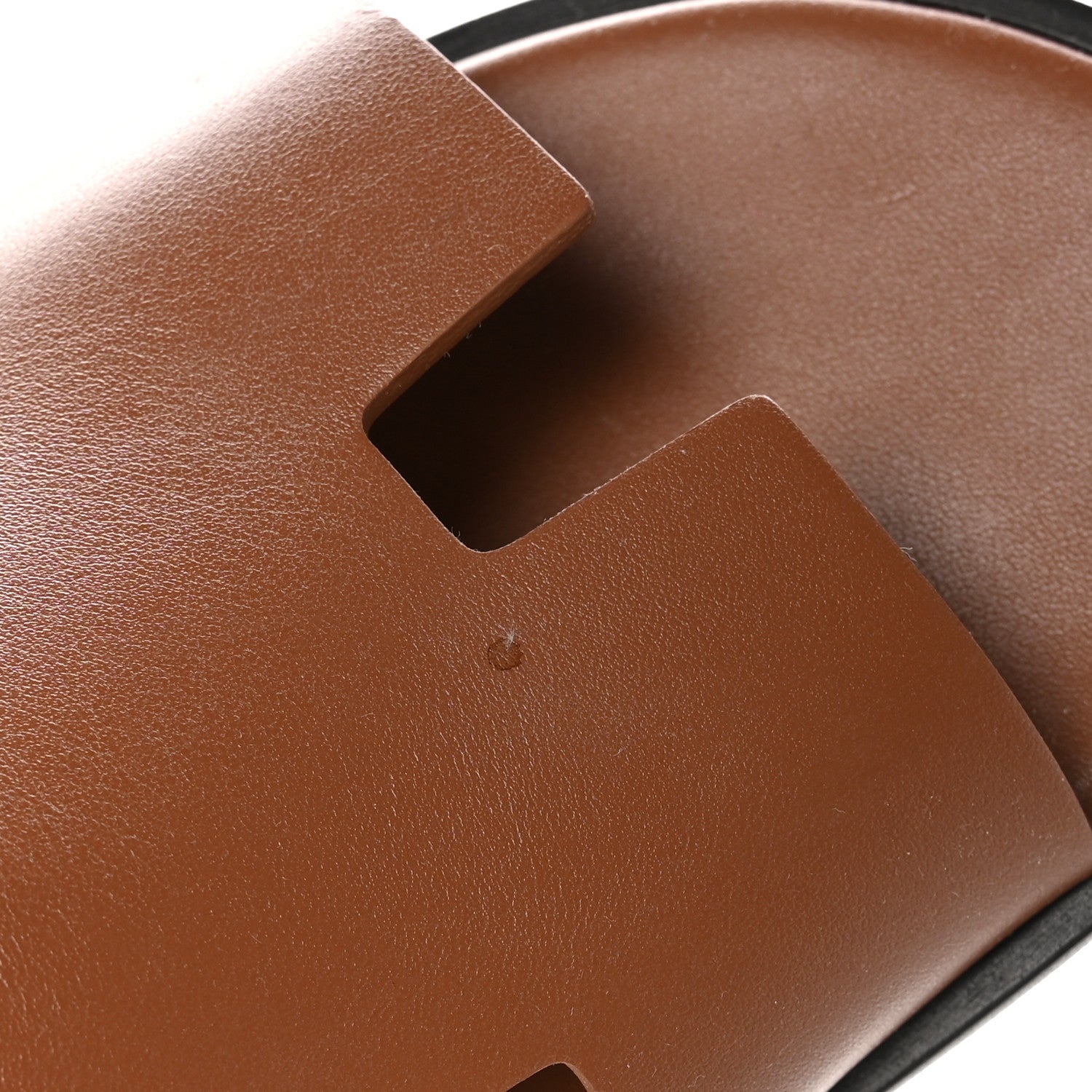 Hermes Calfskin Mens Izmir Sandals 44 Gold 9 of 11