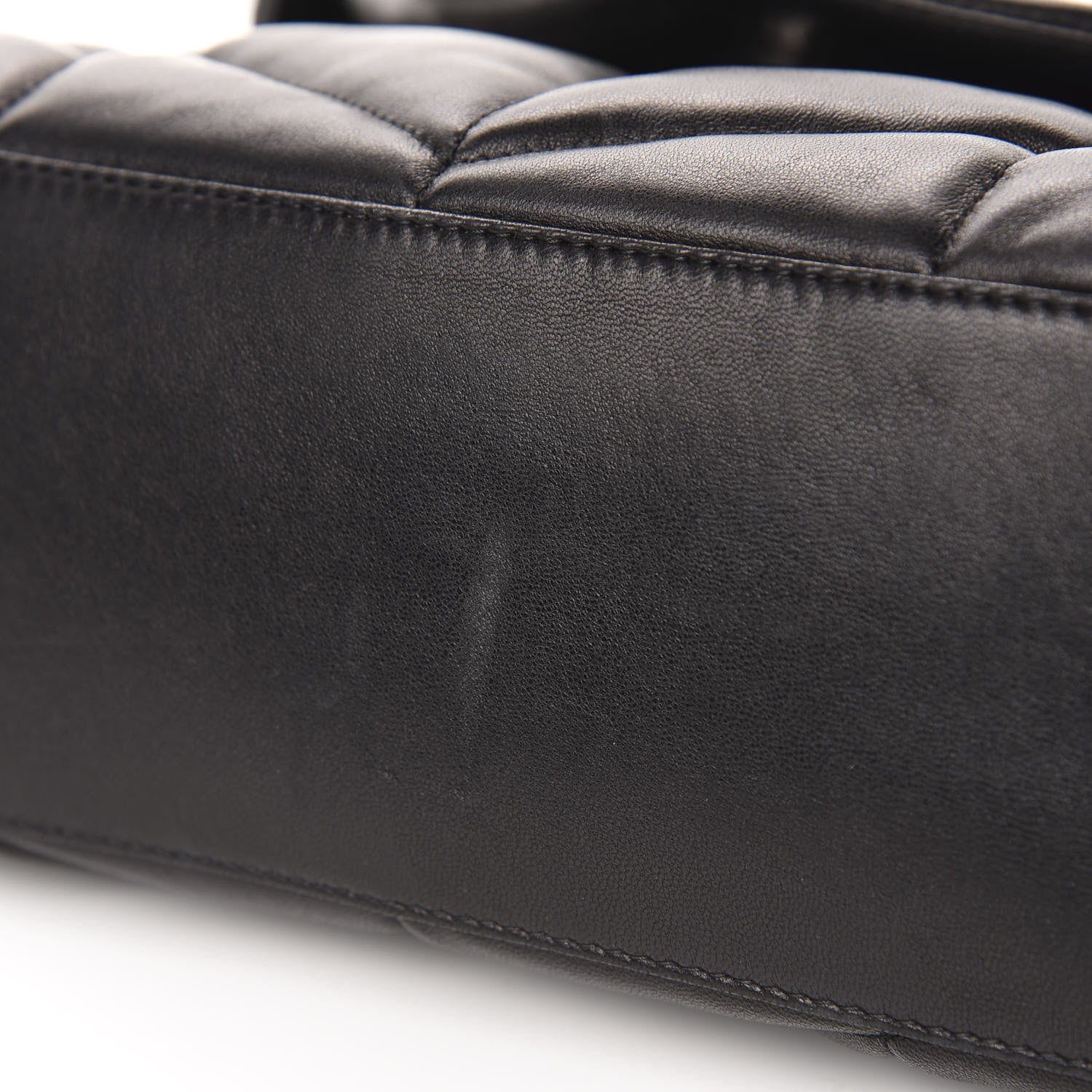 Saint Laurent Lambskin Quilted Small Loulou Puffer Monogram Chain Satchel Black 8 of 12