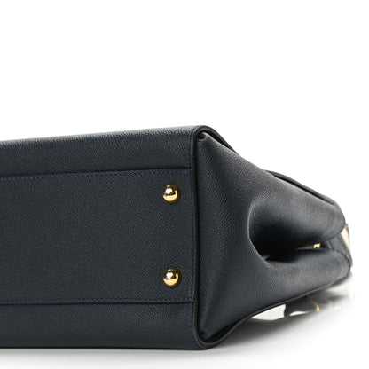 Burberry Soft Grain Calfskin Medium Buckle Tote Blue Carbon 10 of 10