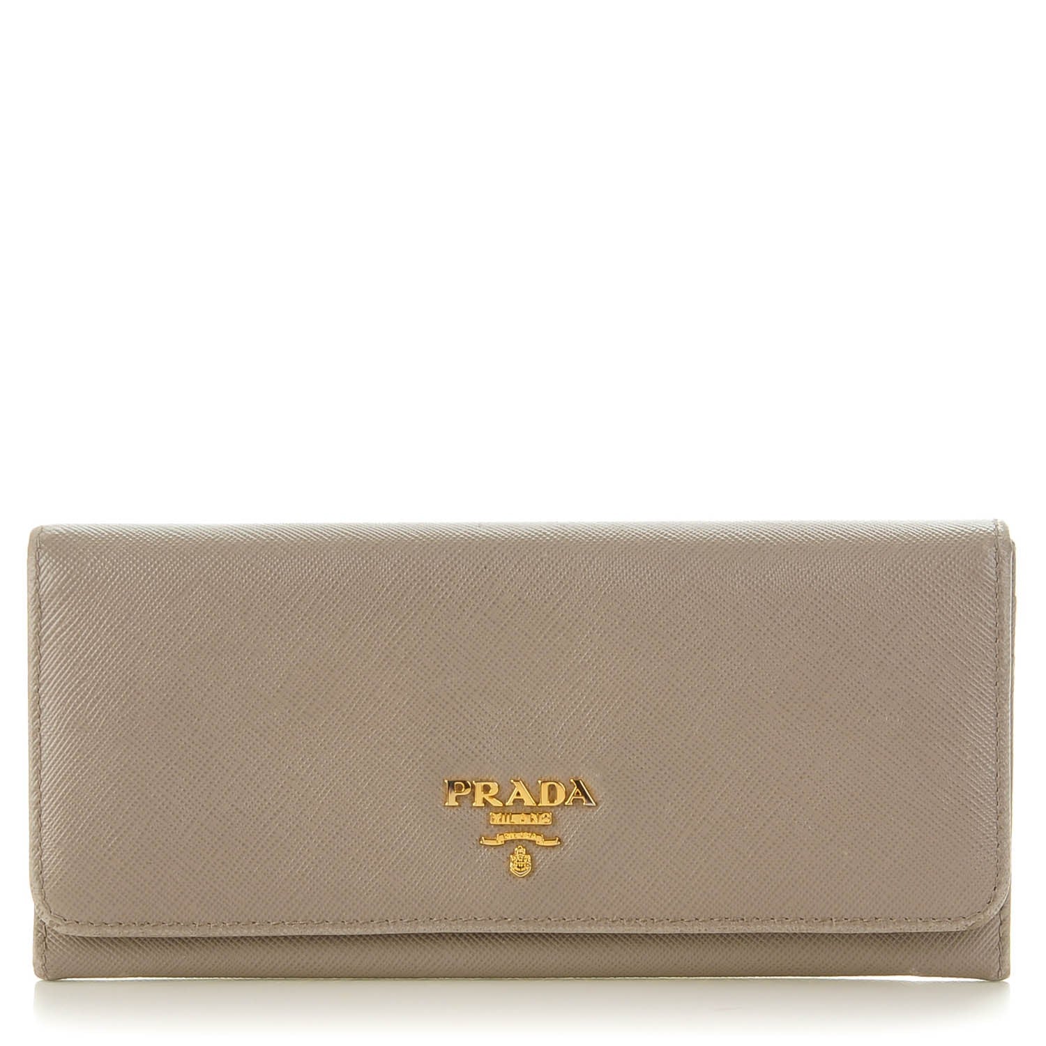 Prada Saffiano Metal Continental Flap Wallet Argilla 1 of 8