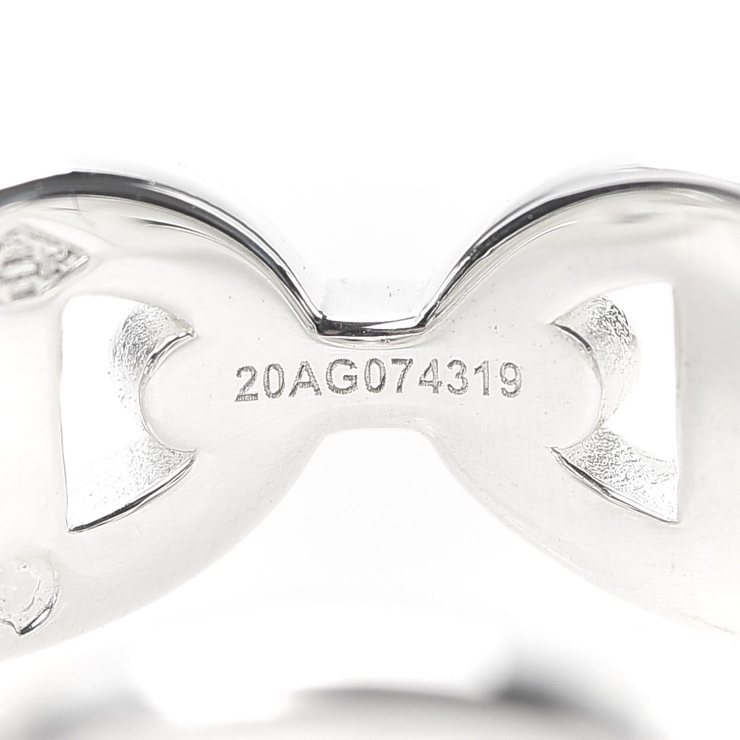 Sterling Silver PM Chaine d'Ancre Enchainee Band Ring 52 6