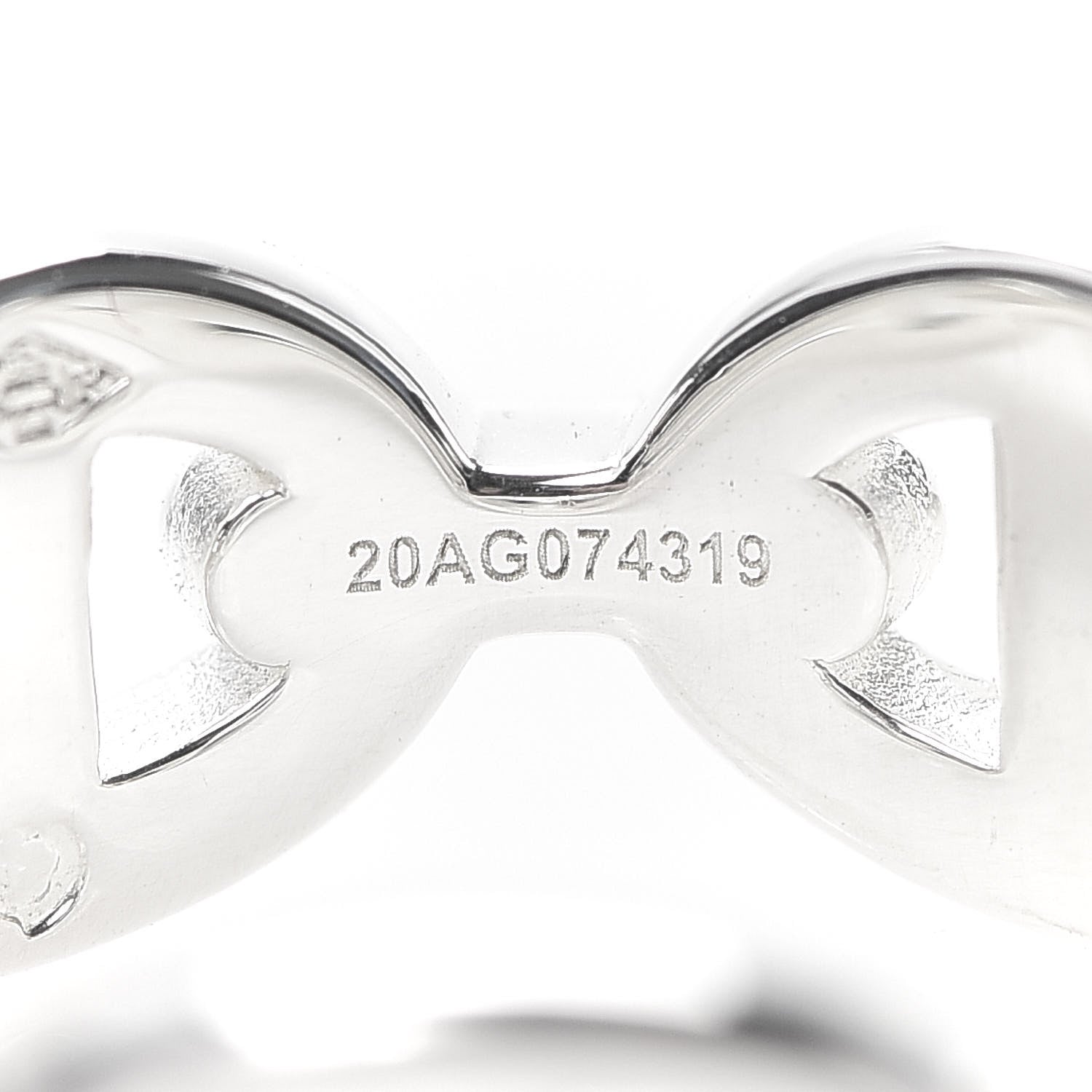 Hermes Sterling Silver PM Chaine d'Ancre Enchainee Band Ring 52 6 7 of 9