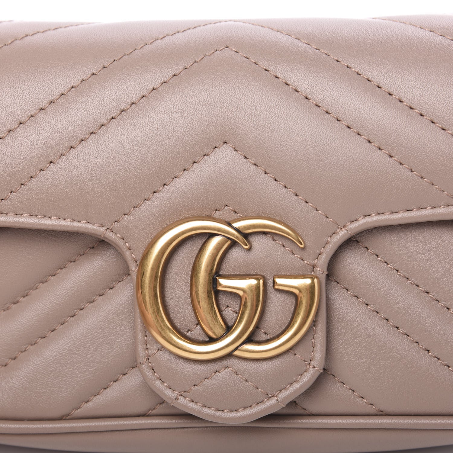 Gucci Calfskin Matelasse Super Mini GG Marmont Shoulder Bag Porcelain Rose 9 of 10