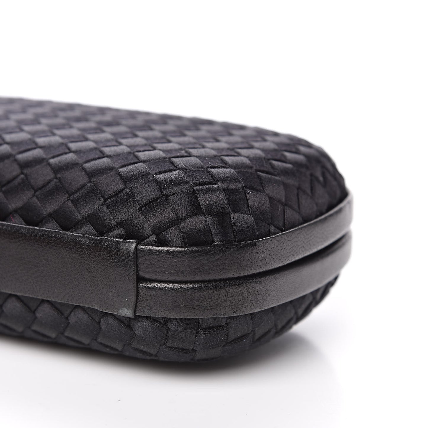 Satin Intreccio Impero Knot Clutch Black