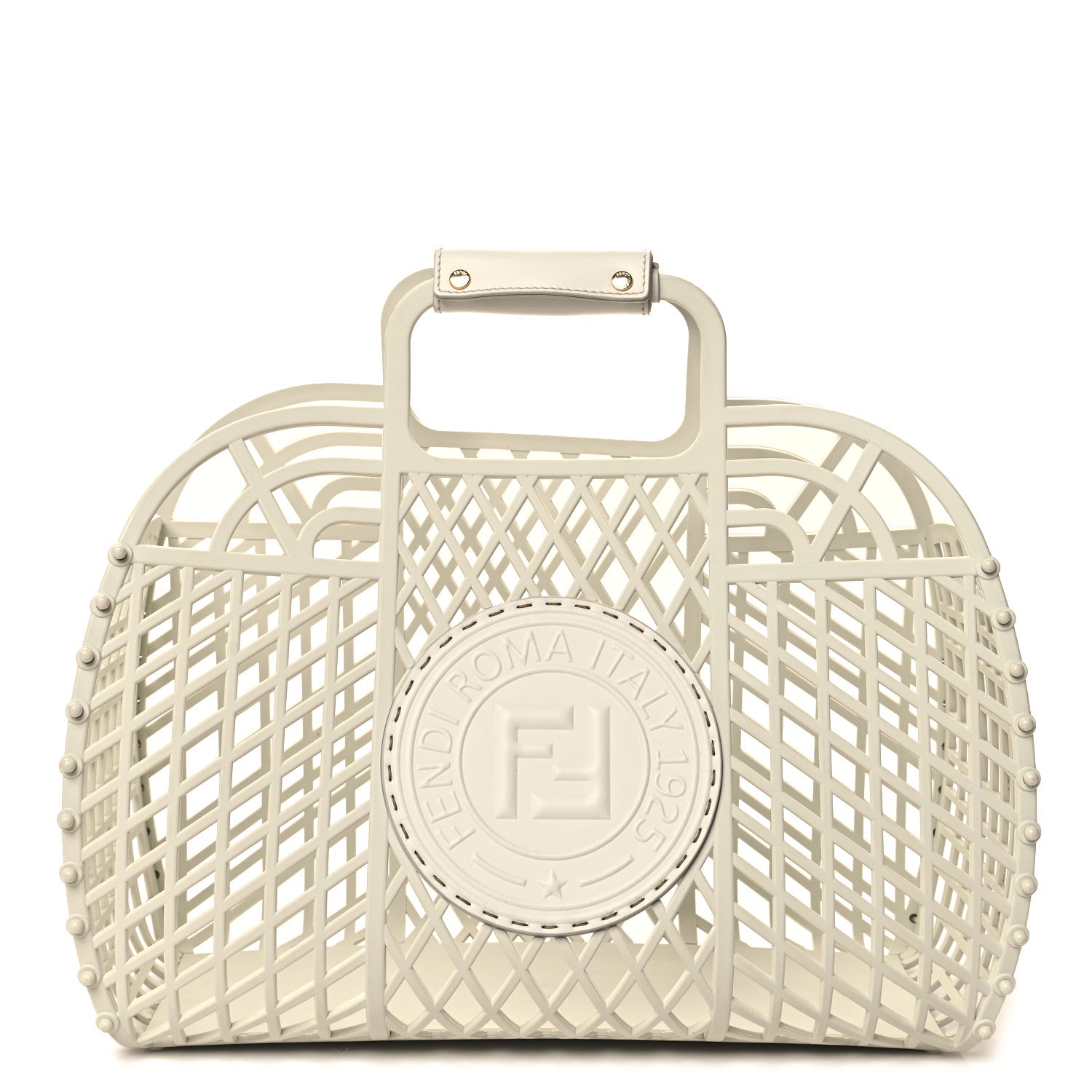 Fendi Recycled Plastic Vitello Liberty Matte Medium Fendi Basket White Ice 1 of 11