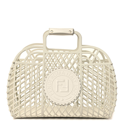 Fendi Recycled Plastic Vitello Liberty Matte Medium Fendi Basket White Ice 1 of 11
