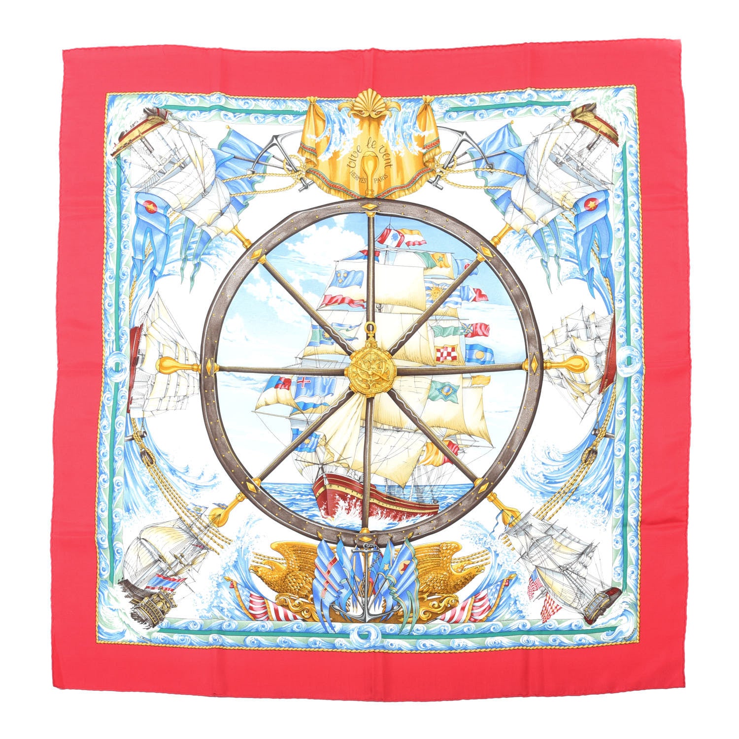 Hermes Silk Vive Le Vent Scarf 90 1 of 2