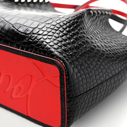 Christian Louboutin Crocodile Embossed Calfskin Spiked Small Cabarock Shopper Tote Black 12 of 16