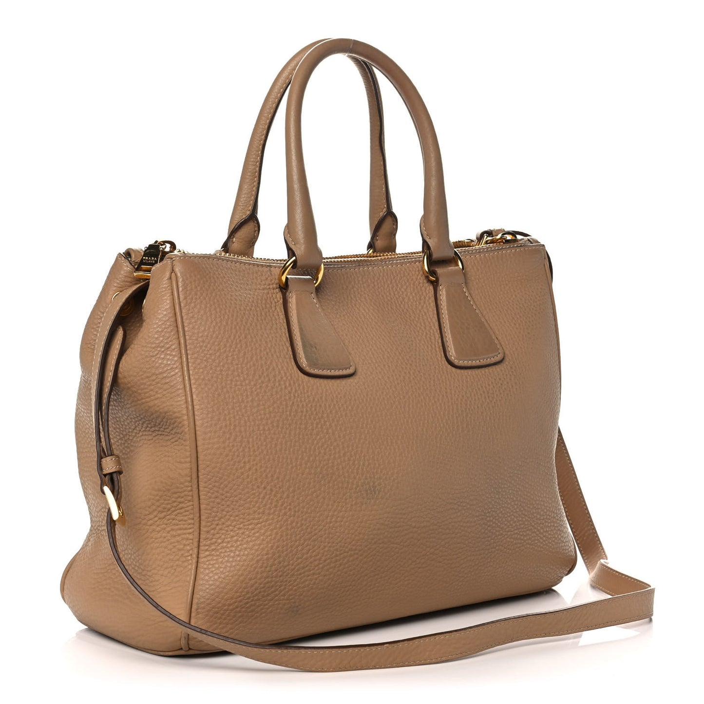 Vitello Daino Large Double Zip Tote Sughero