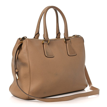 Prada Vitello Daino Large Double Zip Tote Sughero 2 of 17