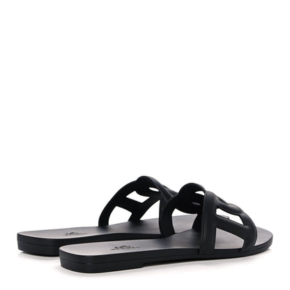 Hermes Rubber Aloha Sandals 37 Black 4 of 11