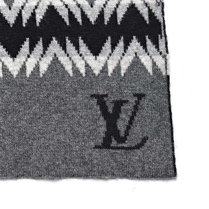 Louis Vuitton Cashmere Damier Aztec Scarf Graphite 5 of 5
