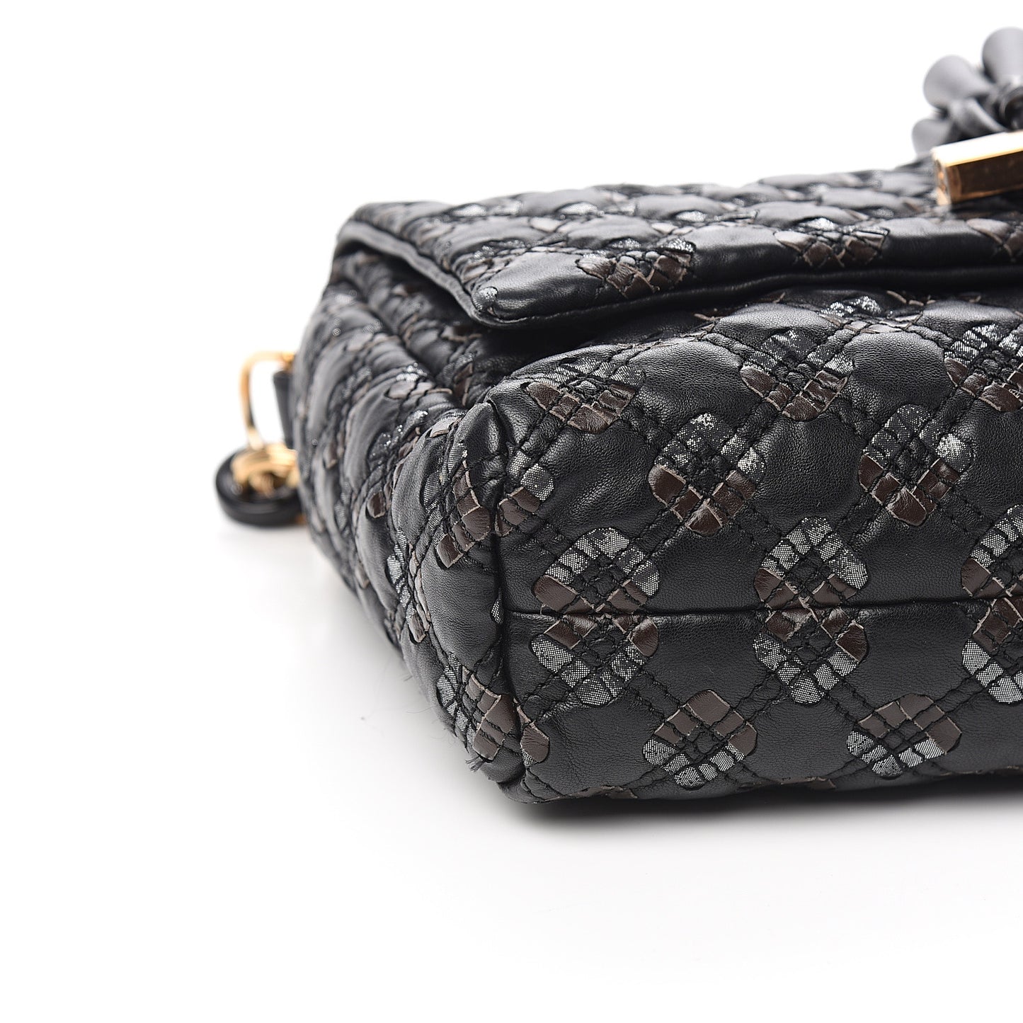 Calfskin Quilted Robert Jennifer Shoulder Bag Black Multicolor