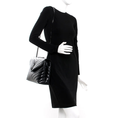 Saint Laurent Calfskin Y Quilted Monogram Medium Loulou Chain Satchel Black 2 of 9