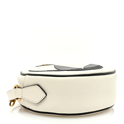 Gucci X ADIDAS Textured Dollar Calfskin Web Trefoil Logo Small Ophidia Round Shoulder Bag Off White Black 3 of 8