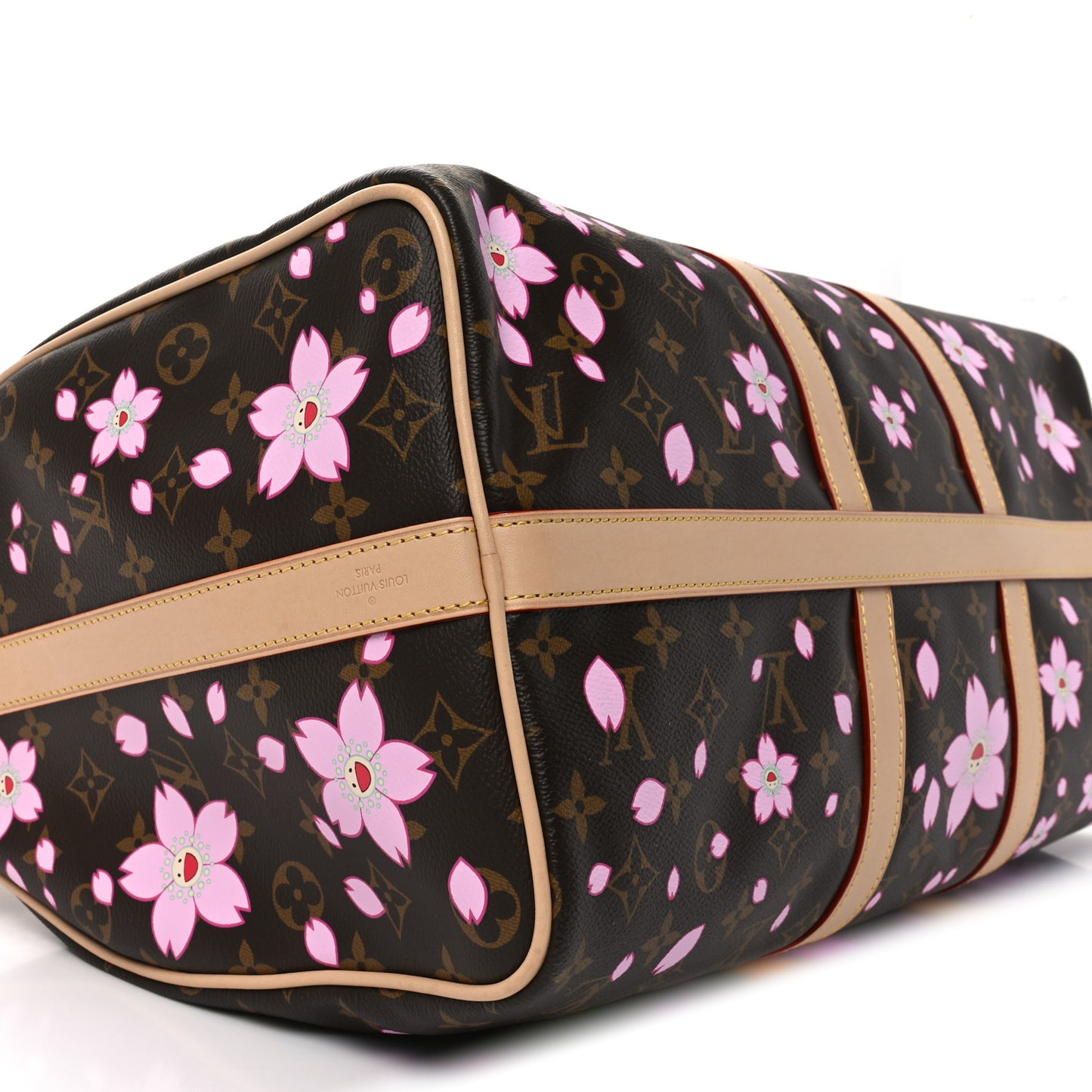 LV X TM Monogram Cherry Blossom Keepall Bandouliere 45 Sakura Brown